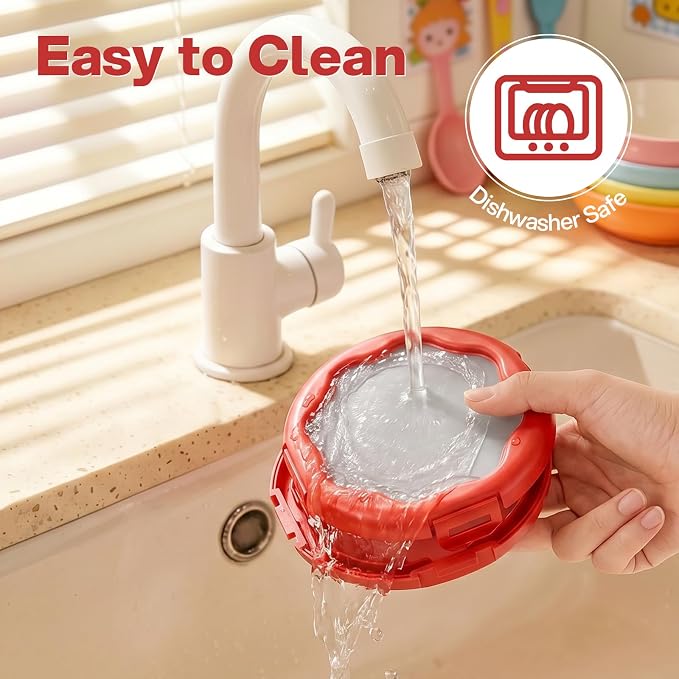 CLEANGOR Tomato Saver with Snap-On Lid, Silicone Food Saver, Tomato Storage Containers Reusable, Vegetable and Fruit Storage Containers, Reusable Kitchen Gadget, Dishwasher Safe (1, Red)
