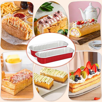 selizo 60 Pack 6.8oz Mini Loaf Baking Cake Pans with Lids, Rectangle Disposable Aluminum Foil Loaf Baking Pans, Small Baking Cake Tins Cup Cake Containers for Individual Cakes