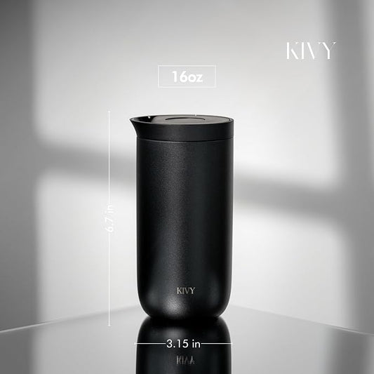 KIVY Travel Coffee Mug Tumbler [24h Cold | 6h Hot] Insulated Coffee Tumbler Stainless Steel - Leak Proof Coffee Travel Mug - 16oz Insulated cup to go for hot & cold drinks - Cups for Women & Men