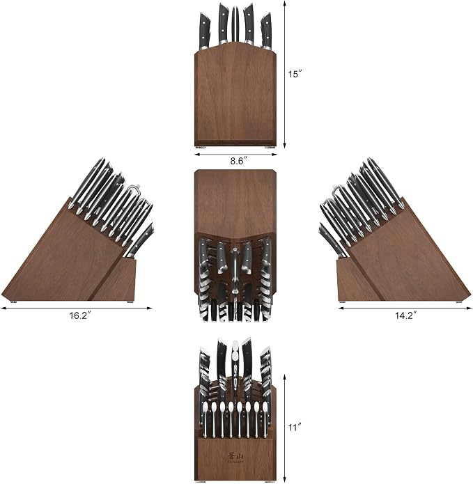 Cangshan OLYMPUS Series 36-Piece Block Set, Forged German Steel, Black, 505545