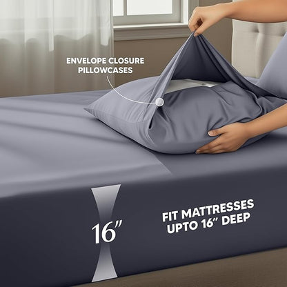 Utopia Bedding Twin Sheet Set – 3 Piece Bed Sheets for Twin Size Bed, Soft and Breathable Microfiber, Includes 1 Fitted Sheet, 1 Flat Sheet and 1 Pillowcase – Oeko Tex (Grey)
