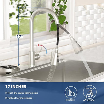 Lordear 28 Inch Drop In Kitchen Sink with Faucet 16 Gauge Stainless Steel Single Bowl 28x22x9 Topmount Kitchen Sink with Glass Rinser Workstation Sinks with Soap Dispenser