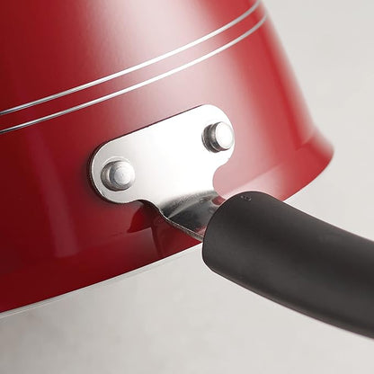 Tramontina Sicilia 1.25-Quart Small Non Stick Sauce Pan with Glass Lid, Aluminum Nonstick Saucepan (Raspberry)