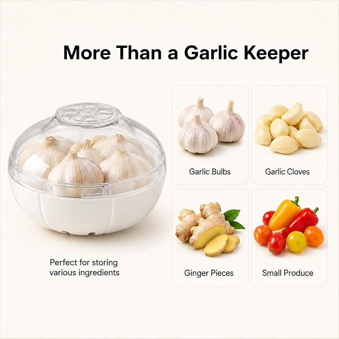Garlic Keeper Garlic Saver Garlic Storage Containers Reusable Garlic Holder Organizer