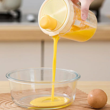 Graduated Cup for Mixing Drink and Eggs Liquid Precise Measurement Mug Kitchen Protein Powder Mixer with Filter Plate