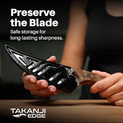 Spark Innovators Takanji Edge Knife – Ultra Sharp Japanese Style Chef's Knife, Forged Steel, All-Purpose Cooking Tool for Meat, Fish & Vegetables – Ergonomic Non-Slip Grip – Great Gift Idea for Chefs