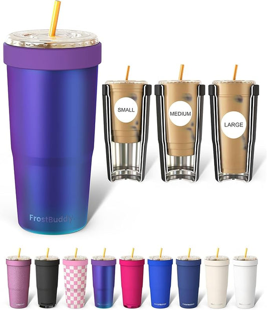 Frost Buddy Togo Buddy | 30 oz Stainless Steel Vacuum Insulated Tumbler | To Go Coffee Cup – Iced Coffee Cups, Iced Coffee Sleeve, Travel Mug, Thermal Cup for Hot & Cold Drinks, Dunkin Cup (Nebula)