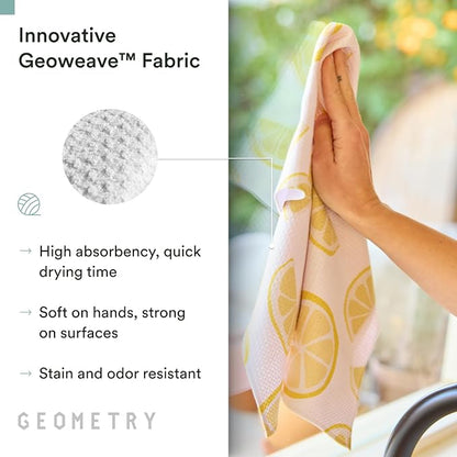 GEOMETRY Spring Kitchen Towels - Quick Dry Microfiber Cloth Spring & Summer Dish Towels for Kitchen Drying - Premium Quick Dry Towel - Sunny Star, 18" x 30" - 1-Pack