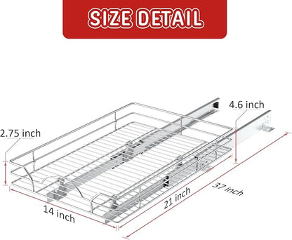 LOVMOR Pull Out Cabinet Organizer and Storage 20" W x 21" D, Slide Out Shelves for Kitchen Cabinets