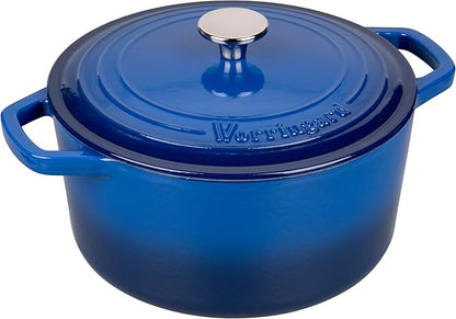 VORRINGARD Enameled Cast Iron Dutch Oven Pot with Lid, for Bread Baking, Round Bread Oven- include Sourdough Bread Baking Supplies Set, 6QT, Blue