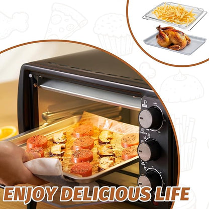 Ceramic Nonstick Baking Pan and Air Fryer Basket set,Naturally Slick Ceramic Coating Sheet Baking Pan and Stainless Steel Cooling Rack Set,Non-Toxic,PTFE&PFOA Free-Perfect for Baking, Roasting