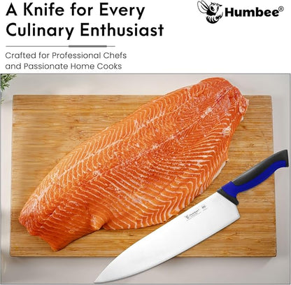 12-Inch Chef Knife, NSF Certified Razor-Sharp High Carbon Stainless Steel Blade – Ergonomic Color Coded Handle, Non-Slip Grip Kitchen Knife, DT-10 Series, Blue