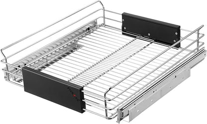 Expandable Pull Out Cabinet Organizer, Slide Out Drawers for Kitchen Cabinets, Heavy Duty Storage Drawers, Chrome Plated Cabinet Wire Shelf, Adjustable Width 12.5~20.2" W x 17.3" D