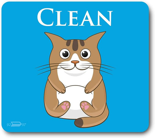 Brown Funny Cat Butt Clean Dirty Dishwasher Magnet, Reversible Funny Dish Washer Refrigerator Sign, Double Sided Strong Kitchen Flip Indicator, Bonus Universal Magnetic Plate, Brown Cat