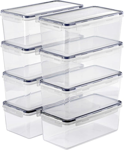 Sorbus Food Storage Containers - Pack of 8 - Air Tight, Four-Way Snap Lids Keeps Food Fresh - Store Cereal, Pasta, Flour, Nuts, Candy - Durable Plastic Kitchen Pantry Bins