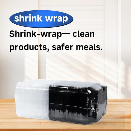 3-Compartment To Go Containers - Shrink-Wrapped No Pre-Wash 38oz | 40 Pack Ready to Use Leak-Resistant | BPA Free Shatterproof Flexible PP | Microwave Safe, Bulk Catering & Leftover Storage