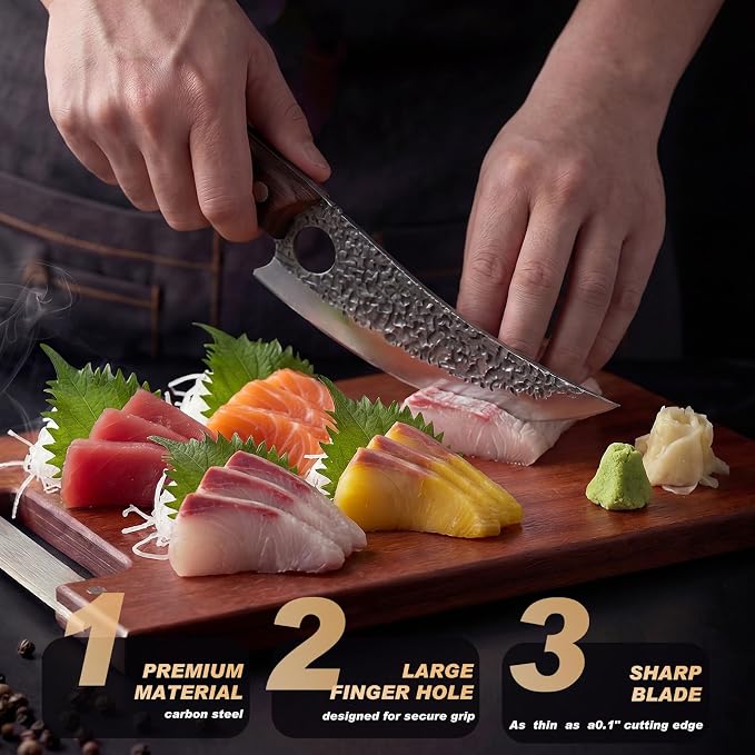 Viking Knife, Butcher Knife Set Hand Forged Boning Knives, Japanese Serbian Chef knives Kitchen Chopping for Meat Cutting Chefs Cleaver Camping Cooking, BBQ, Gifts for Men
