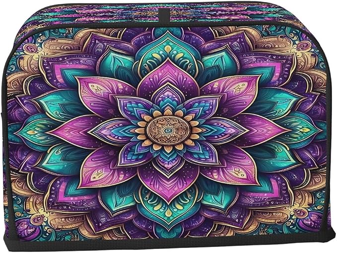 Toaster Cover 2 Slice Wide Slot Bohemia Boho PurpleBread Toaster Oven Dustproof Cover Small Appliance Kitchen Covers Dust and Fingerprint Protection for Women Gift 2 Slice