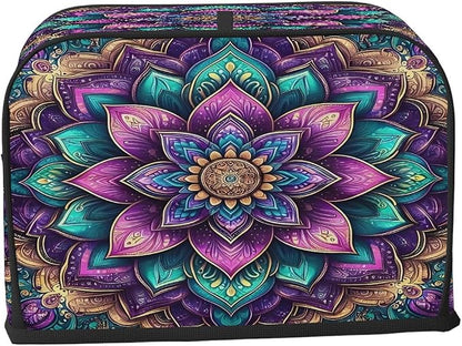 Toaster Cover 2 Slice Wide Slot Bohemia Boho PurpleBread Toaster Oven Dustproof Cover Small Appliance Kitchen Covers Dust and Fingerprint Protection for Women Gift 2 Slice