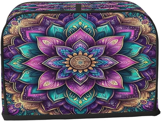 Toaster Cover 2 Slice Wide Slot Bohemia Boho PurpleBread Toaster Oven Dustproof Cover Small Appliance Kitchen Covers Dust and Fingerprint Protection for Women Gift 2 Slice