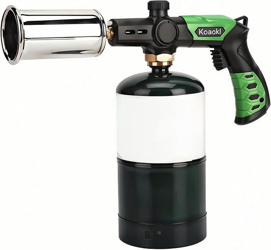 KOACKL Propane Torch Head, Kitchen Blow Torch Gun, Campfire Charcoal Starter, Grill Torch with Igniter, Adjustable Flame for Cooking, Soldering(Propane Tank Not Included)