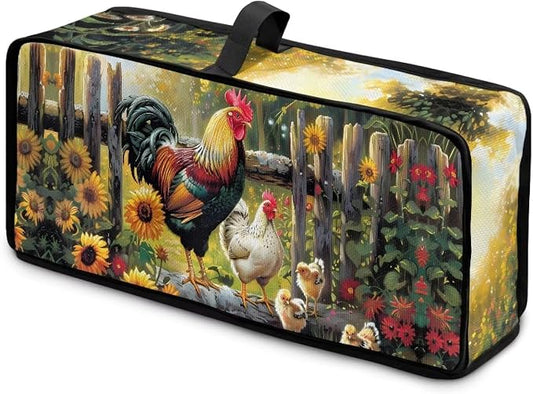Toaster Cover Cute Farm Chicken Toaster Cover 2 Slice Long Slot Beige Slim Dustproof & Water-Resistant Dust Covers for Toasters 2 Slice Long Slot, Decor Kitchen Appliance Covers