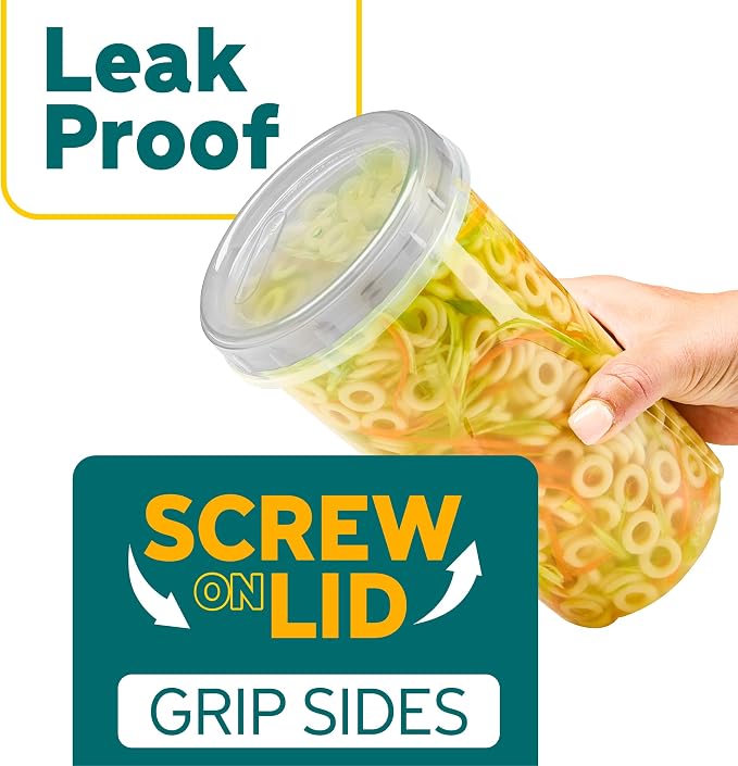 PLASTICPRO 12 Pack Twist Cap Food Storage Containers with Clear Screw on Lid- 48 oz Reusable Meal Prep Containers - Large Freezer Containers Microwave Safe Clear Plastic Food Storage