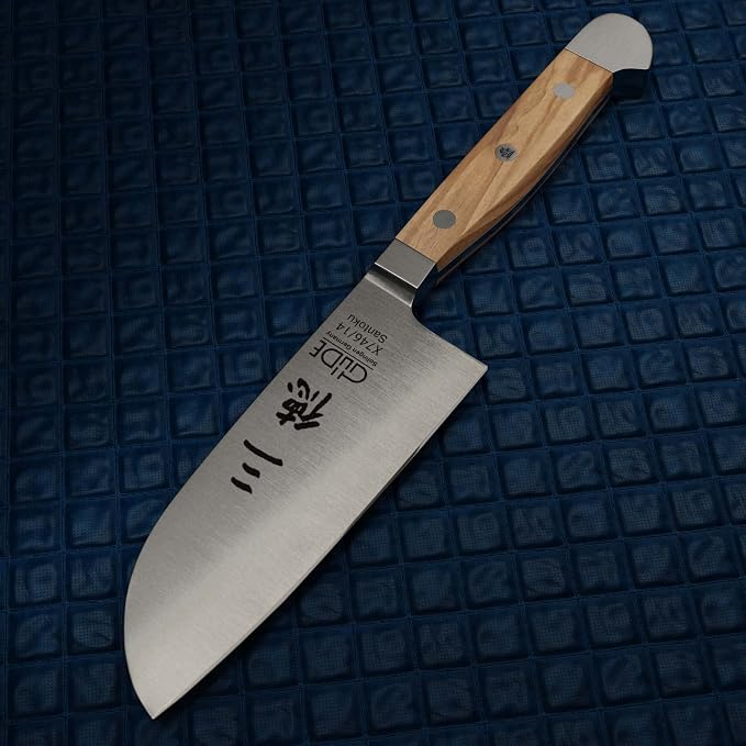 Güde Alpha Olive Series Hand Forged/Sharpened Santoku Knife, 5-in - Ice Hardened Steel - Made in Solingen, Germany Since 1910