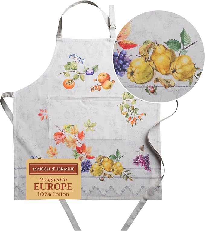 Maison d' Hermine 100% Cotton Apron for women with Pocket Kitchen Chef Apron for Men Cooking Spring Summer