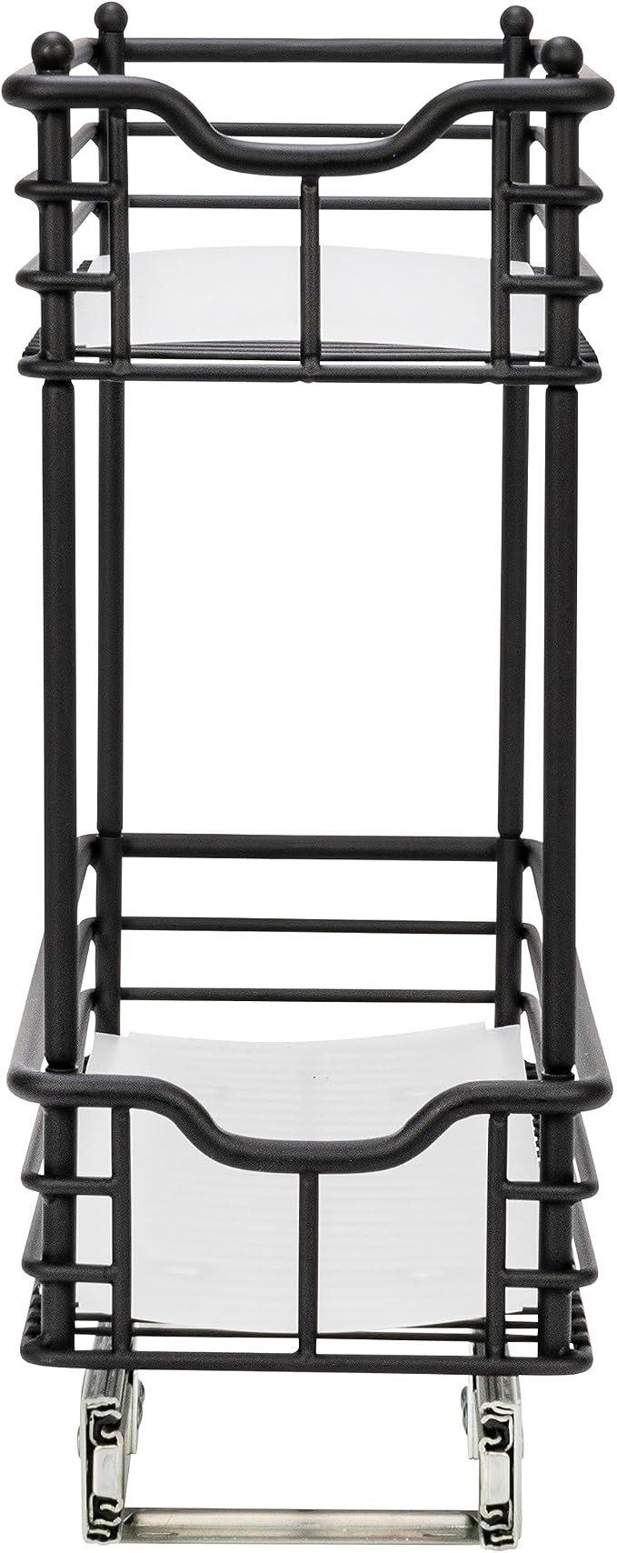 Household Essentials Matte Black Steel Two-Tier Pull-Out Organizer
