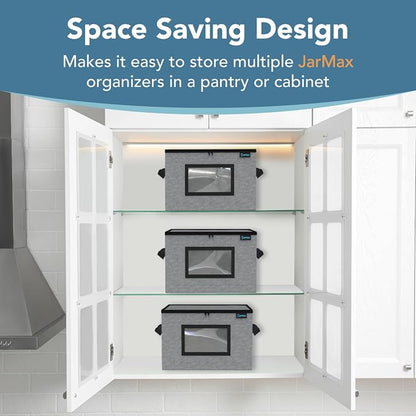 64 oz 1/2 Gallon jars Storage Containers, Sturdy Canning Jar Storage Containers Holds 6 64oz Ball Mason Jars, Foldable Canning Organizer, Stackable Home Storage Box with Lid & Label holder