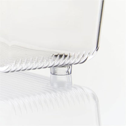 InterDesign Linus Kitchen Drawer Organizer for Silverware, Spatulas, Gadgets - 9" x 9" x 2", Clear