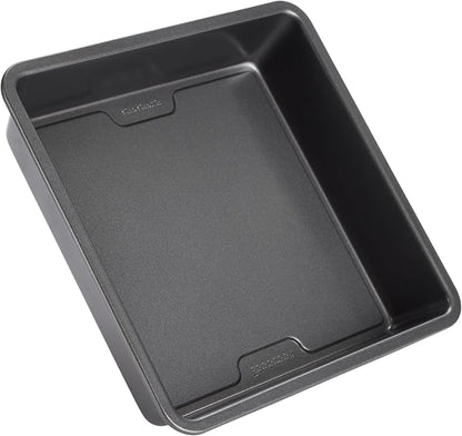 GoodCook PRO Square Cake Pan Nonstick Warp & Scratch-Resistant Dishwasher-Safe Carbon Steel Construction for Even Baking Oven Safe to 480°F, 9 x 9-Inch, Gray