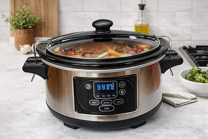 Oval Glass Lid Replacement for 6 Quart Hamilton Beach Slow Cooker, Compatible with Models 33969A 33861 33261 33866, Tempered Glass Crock Pot Lid with Heat-Resistant Handle