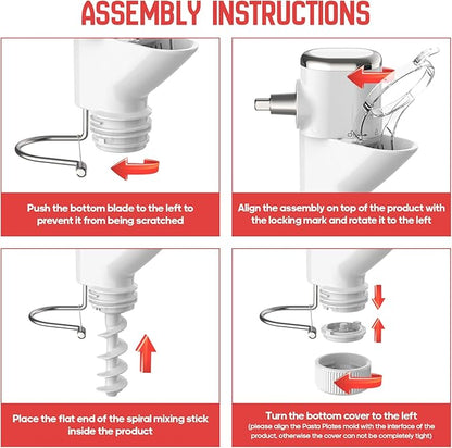 Gourmet Pasta Press Attachment for KitchenAid Stand Mixers, Pasta Press for KitchenAid Mixer with 7 Interchangeable Pasta Plates, Pasta Extruder Attachment by InnoMoon