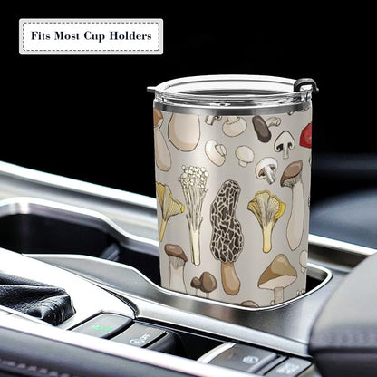 Tumbler Mushroom Toadstool Insulated Coffee Cup Beverage Container Travel Mug with Straw and Lid Double Wall Stainless Steel 20oz Holiday Gift