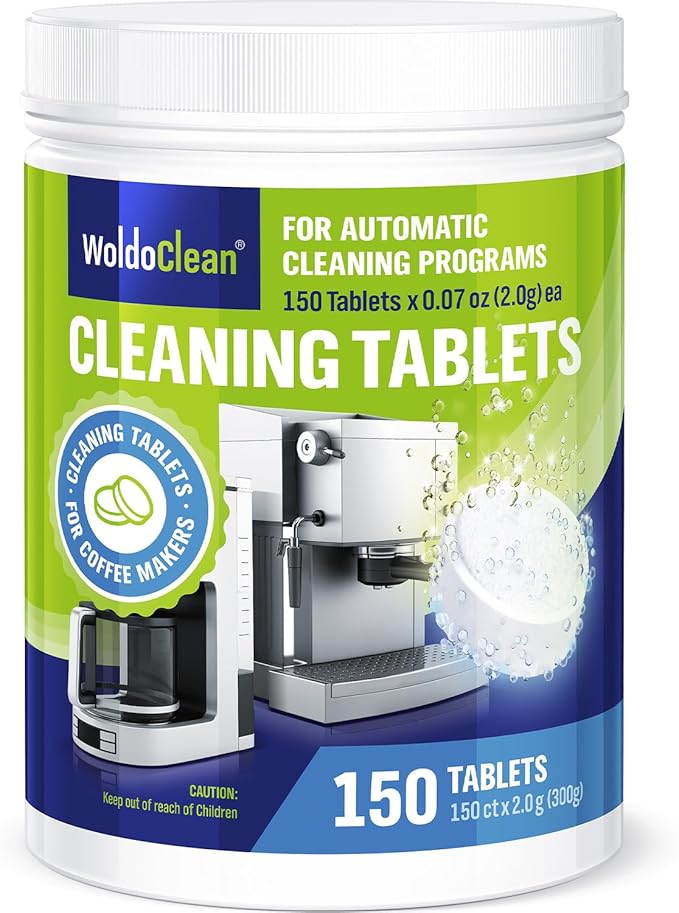 WoldoClean Cleaning Tablets for Espresso & Coffee Machine 150 Tabs - compatible with Breville Espresso Machines