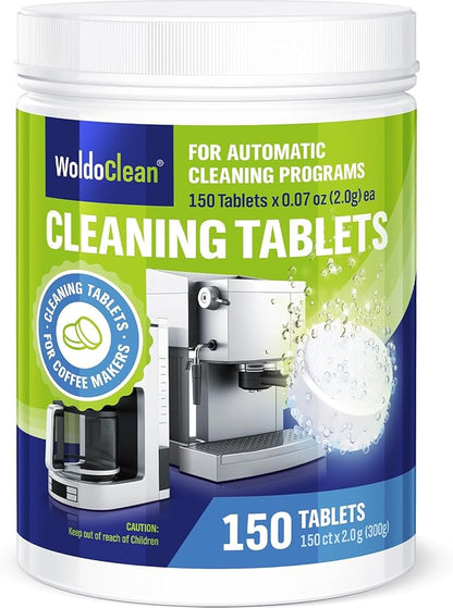 WoldoClean Cleaning Tablets for Espresso & Coffee Machine 150 Tabs - compatible with Breville Espresso Machines