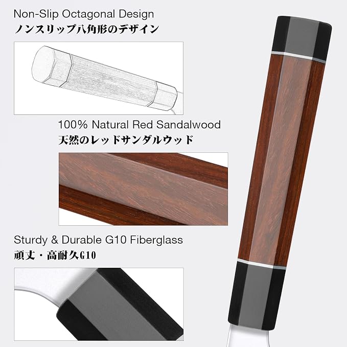SHAN ZU 8 Inch Japanese Bread Knife, 9 Layers 10Cr15MoV High Carbon Steel Bread Knives for Homemade Bread, Sharp Sourdough Bread Knives Sashimi Knives, Long Serrated Bread Sashimi Knife
