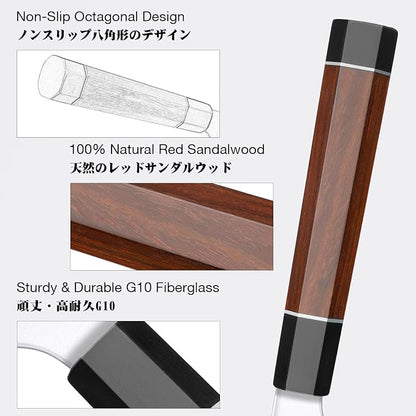 SHAN ZU 8 Inch Japanese Bread Knife, 9 Layers 10Cr15MoV High Carbon Steel Bread Knives for Homemade Bread, Sharp Sourdough Bread Knives Sashimi Knives, Long Serrated Bread Sashimi Knife