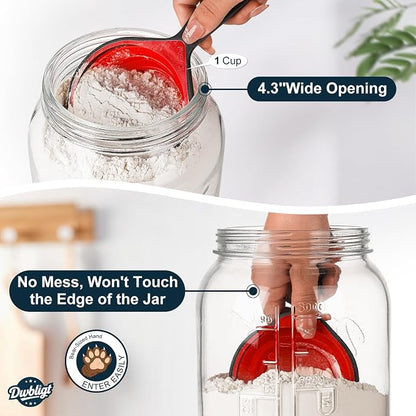 1 Gallon Glass Jar with Airtight Lid, Large Mason Jar Extra Wide Mouth for Flour Sugar Food Storage Containers with Scale Mark(1 PCS), Canning Jars for Sun Tea, Kombucha, Cookie, Pickle, Fermenting