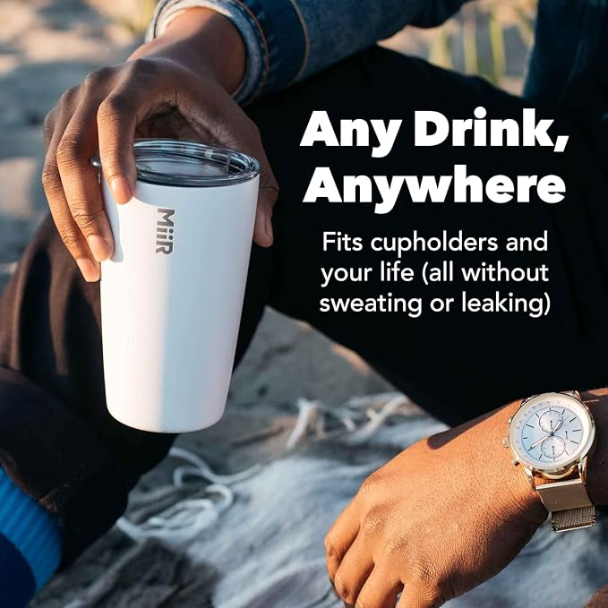 MiiR Tumbler, 16oz | Insulated Stainless Steel with Press Fit Slide Lid – Splash Proof Design, Holds Hot & Cold Beverages, Cup Holder Compatible