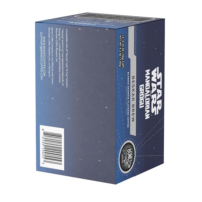 Bones Coffee Company Star Wars Beskar Brew Coffee - Medium Roast - Whole Bean - 100 Percent Low-Acid Arabica Coffee Beans - Blonde Brownie Flavor - 12 Oz