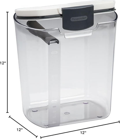 ProKeeper 6-Piece Airtight Food Storage Containers for Baking Essentials - White & Clear, Plastic, BPA-Free