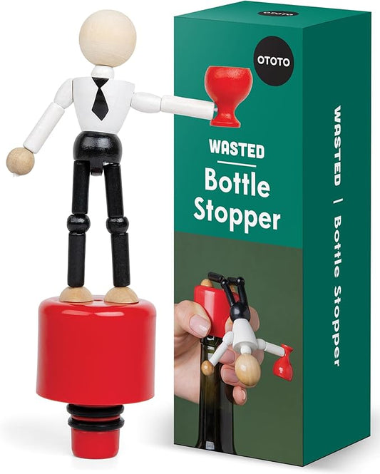 OTOTO Collapsible Wine Bottle Stopper - Wine Cork, Wine Cap - Unique Kitchen Gadgets, Cooking Gifts for Women, Kitchen Essentials, Kitchen Utensils, Funny Gift, Kitchen Accessories (Wasted)