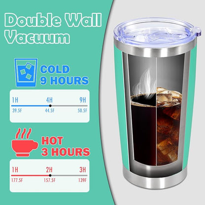 20oz Tumbler Bulk Stainless Steel Tumbler Cup with Lid Vacuum Insulated Double Wall Travel Mug, Durable Powder Coated Travel Coffee Tumbler Mug for Hot & Cold Drinks, Light Blue,12 Pack