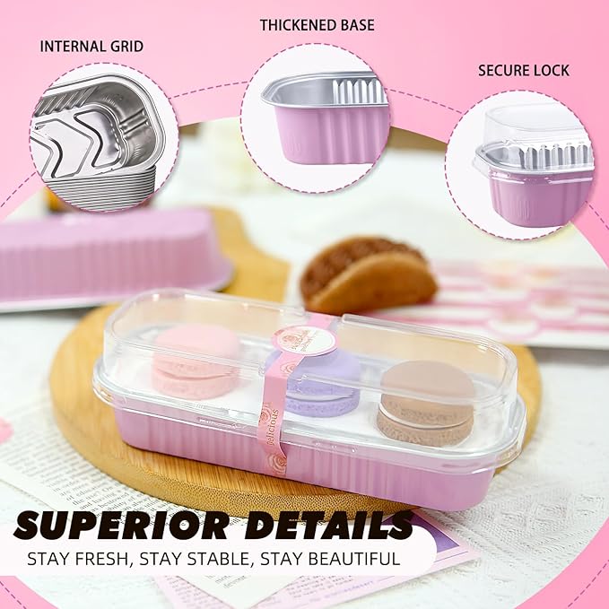 24 Pack Mini Loaf Pans, 7.5oz Mini Cake Pan & Mini Cupcake Pan Set – Disposable Aluminum Baking Pans with Lids, Spoons & Stickers, Premium Sturdy Gift Set for Cakes, Cupcakes, Desserts & Party Treats
