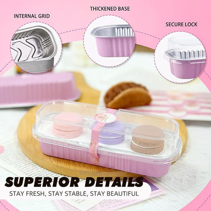 24 Pack Mini Loaf Pans, 7.5oz Mini Cake Pan & Mini Cupcake Pan Set – Disposable Aluminum Baking Pans with Lids, Spoons & Stickers, Premium Sturdy Gift Set for Cakes, Cupcakes, Desserts & Party Treats