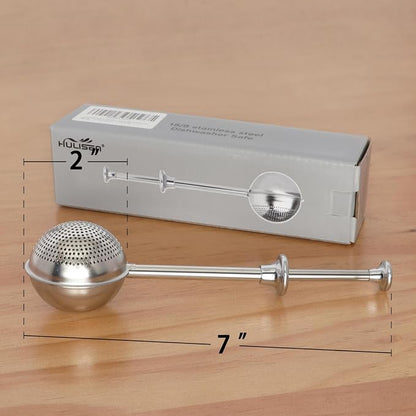 HULISEN Set of 2 Flour Duster for Baking, Powdered Sugar Shaker Duster, 18/8 Stainless Steel Pick Up and Dust Flour Sifter with Spring-operated Handle for Easy One-handed Operation