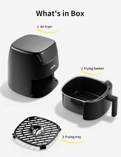 COMFEE' Small 2.1 Quart Digital Air Fryer, Compact Design for 1–2 People, Touch Screen Controls, 360-Degrees Hot Air Circulation, Ceramic Basket, and 4 Cooking Presets